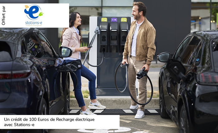 Un crédit de 100 Euros de Recharge électrique avec Stations-e